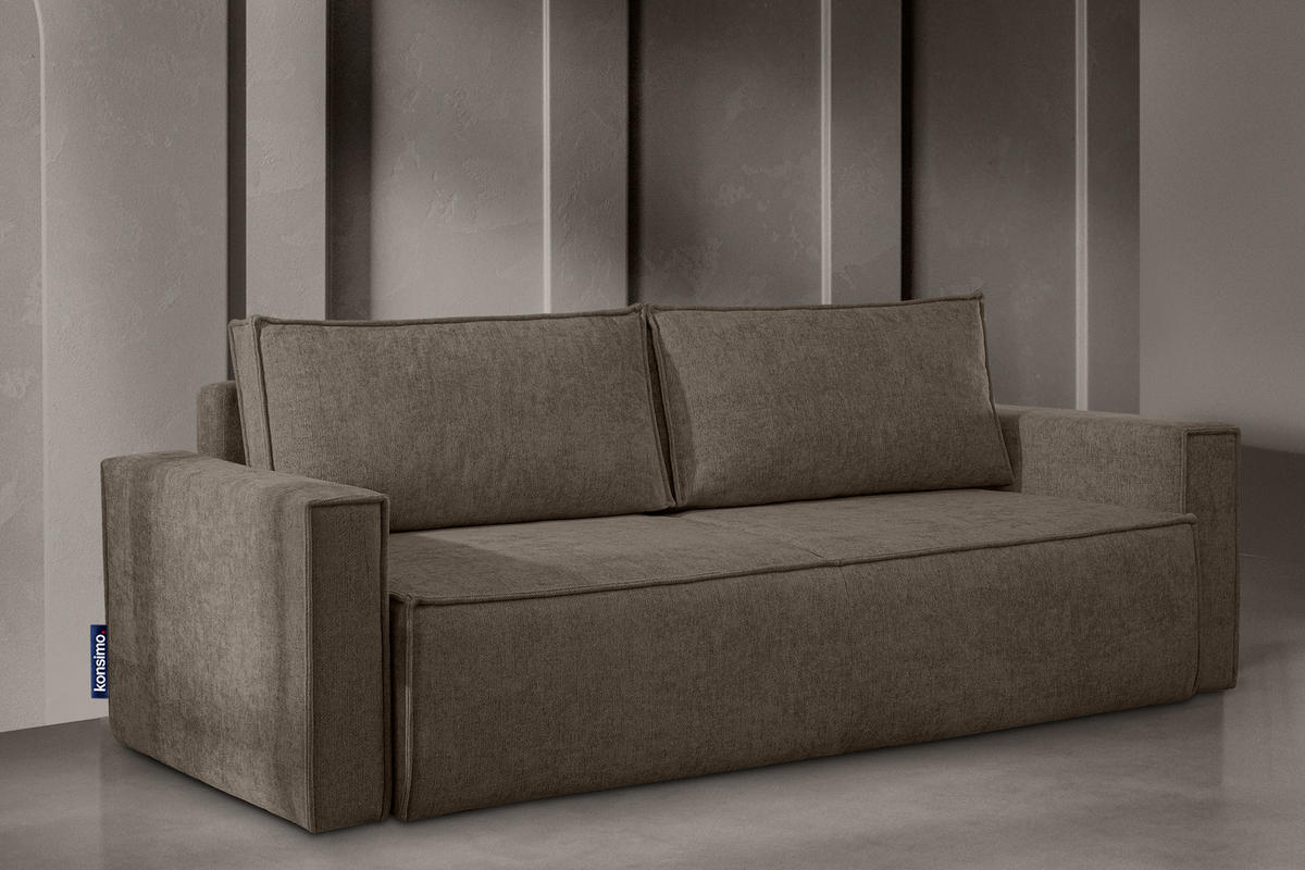 3-SITZER-SOFA NAPI II mit Schlaffunktion, braun - Braun, Textil (228/89/101cm) - KONSIMO®