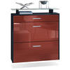 SCHUHSCHRANK Malea Front in Bordeaux Hochglanz - Bordeaux, Holzwerkstoff (89/96/23cm) - Vladon