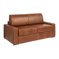 SCHLAFSOFA mit Matratze 3-Sitzer - Liegefläche 140 cm - Matratze 22 cm mit Memory-Schaum - Büffelleder - Vintage Caramel - CALITO - Braun, Leder (194/99/223cm) - Vente-Unique