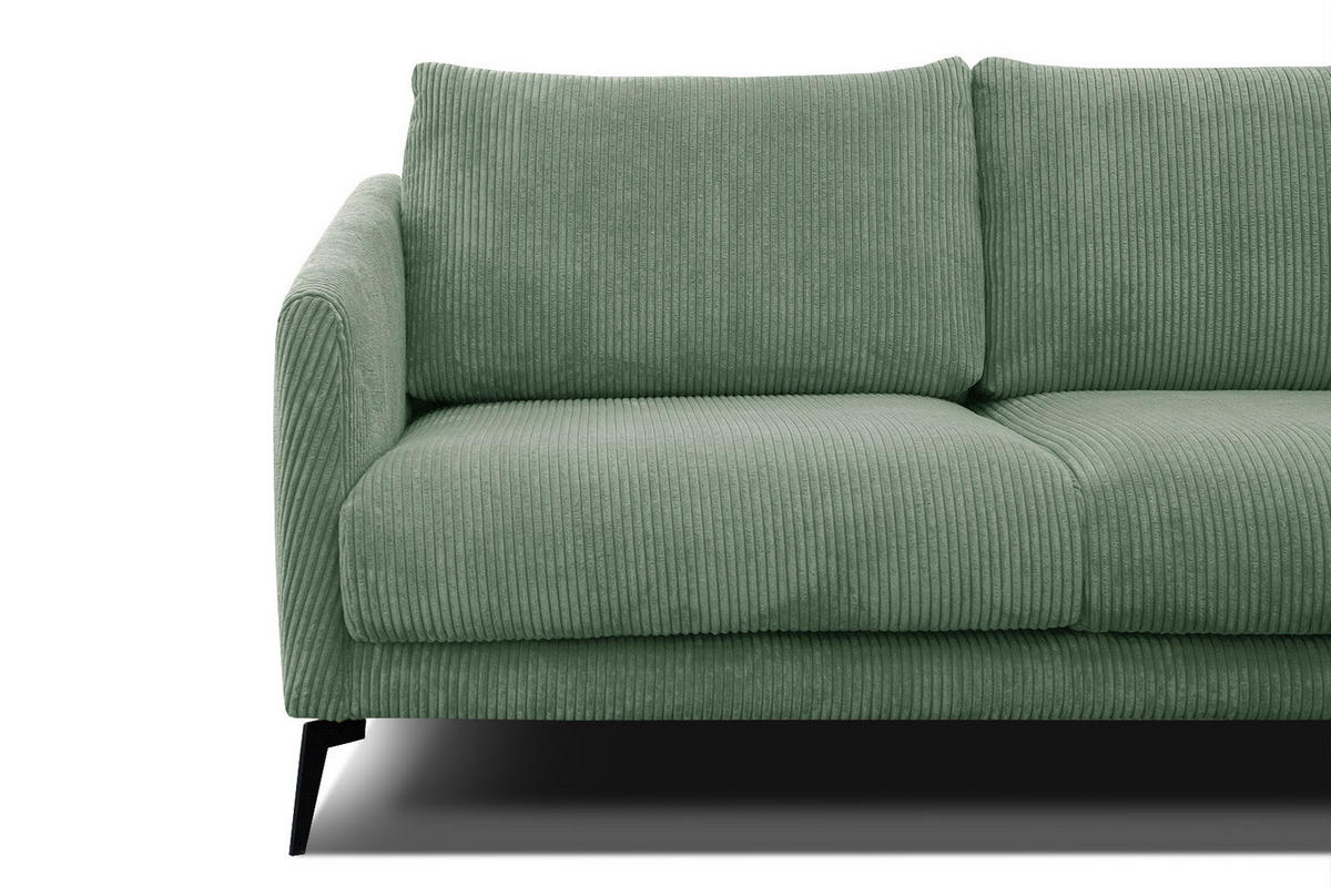 SOFA VILT 2,5-Sitzer, mintgrün - Schwarz/Mintgrün, Holzwerkstoff/Kunststoff (202/89/94cm) - Courtois Laville