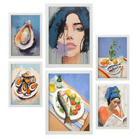 POSTER Set Mit 6 Meeresfutter A3 & A4 Weißer Rahmen - Weiß, Papier (29/3cm) - Nacnic