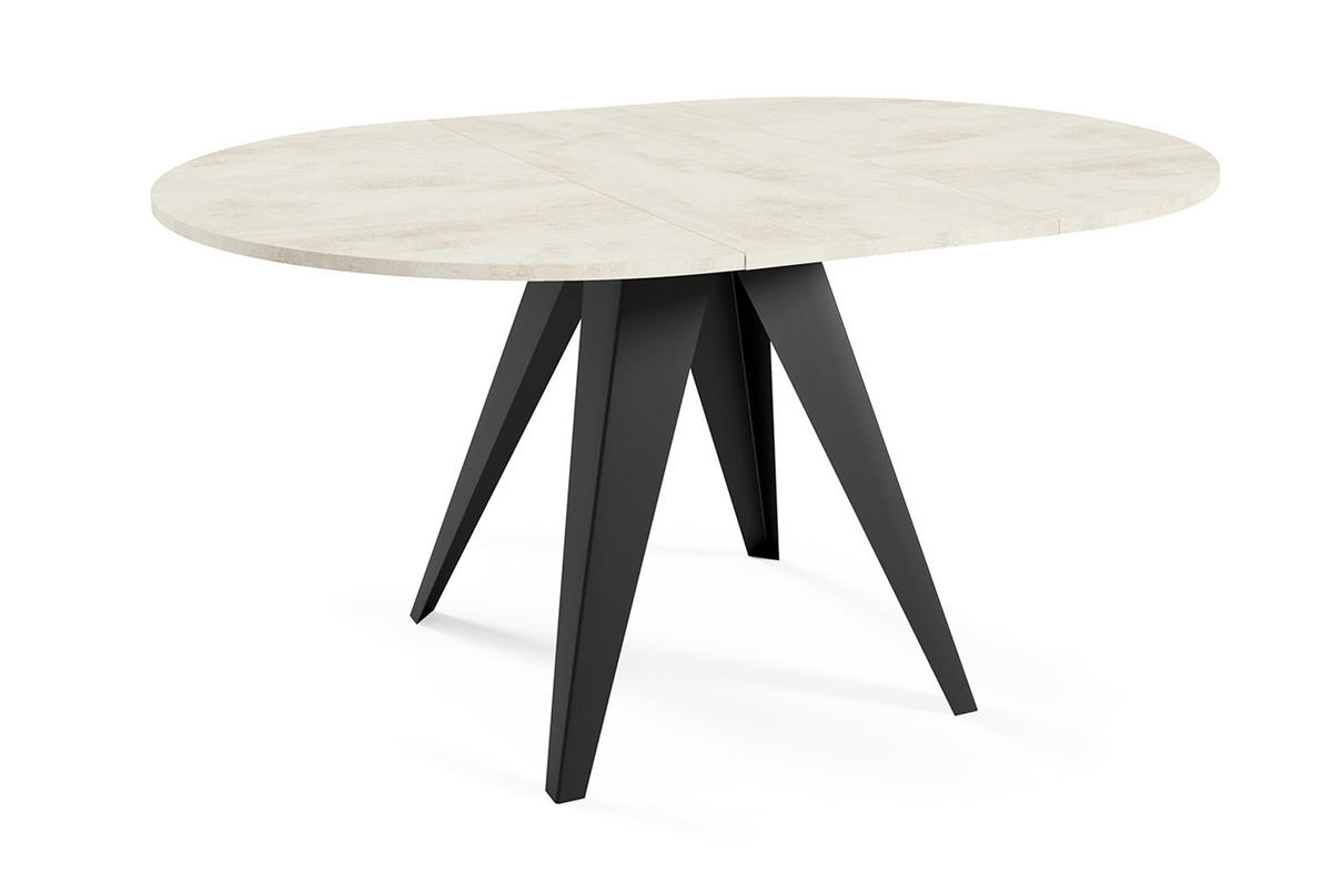 ESSTISCH Gerda Chromix Weiß / Schwarz 100/138 / 100 / 76cm - Ecru/Schwarz, Holz/Holzwerkstoff (100/100/76cm) - Feldmann-Wohnen