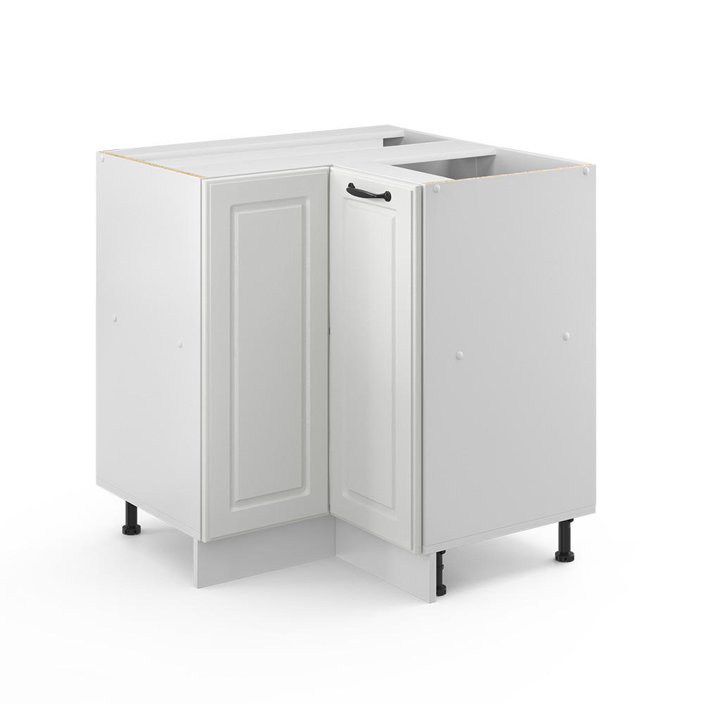 ECKUNTERSCHRANK R-Line Weiß Landhaus 75.6 cm ohne AP - Creme/Weiß, Holzwerkstoff (75.6/81.6/46cm) - Vicco