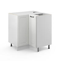ECKUNTERSCHRANK R-Line Weiß Landhaus 75.6 cm ohne AP - Creme/Weiß, Holzwerkstoff (75.6/81.6/46cm) - Vicco