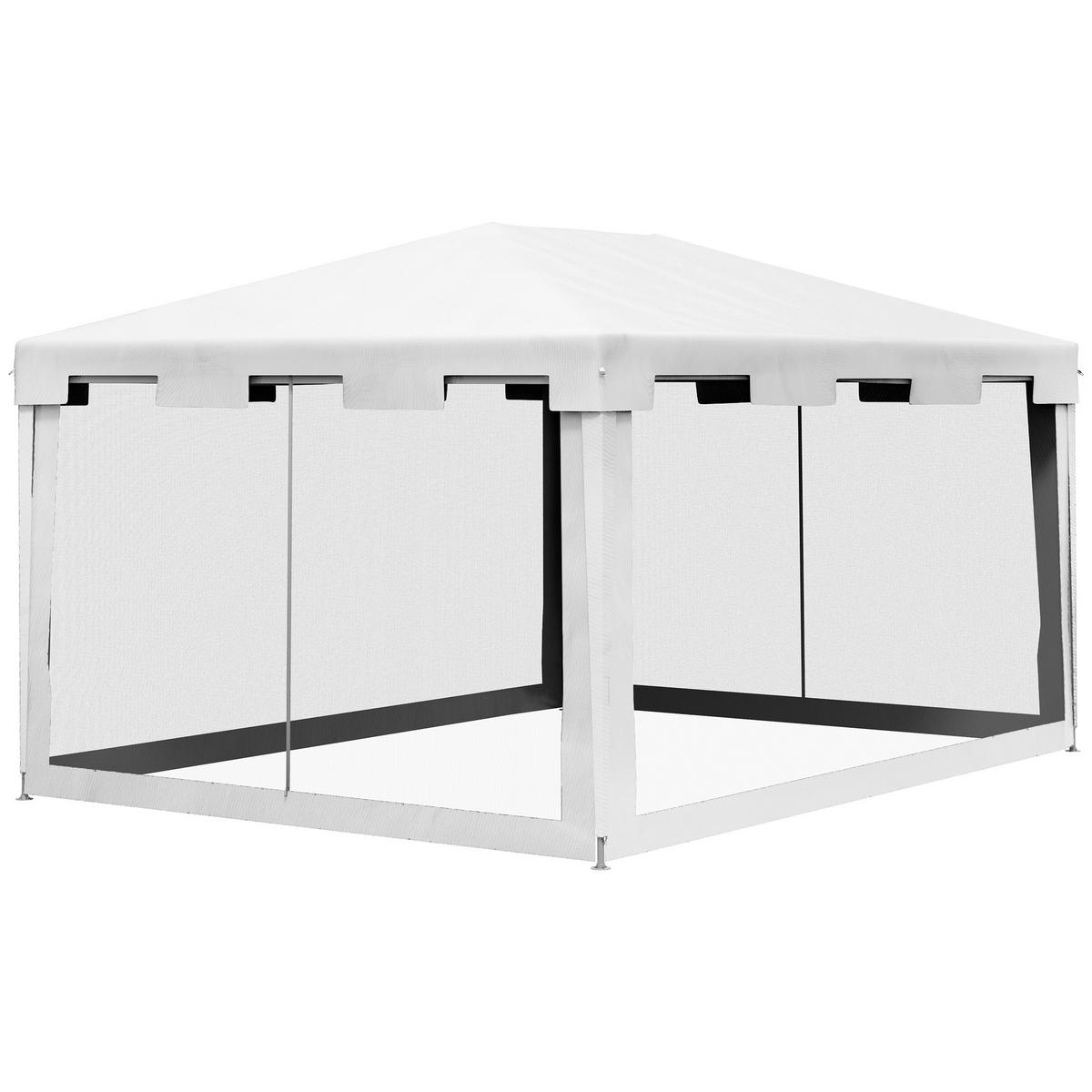 PAVILLON Gartenzelt 3 x3 m Pavillon, wetterbeständig, faltbar, 395cm x 295cm x 255 cm, Weiß - Weiß, Metall (395/255/295cm)