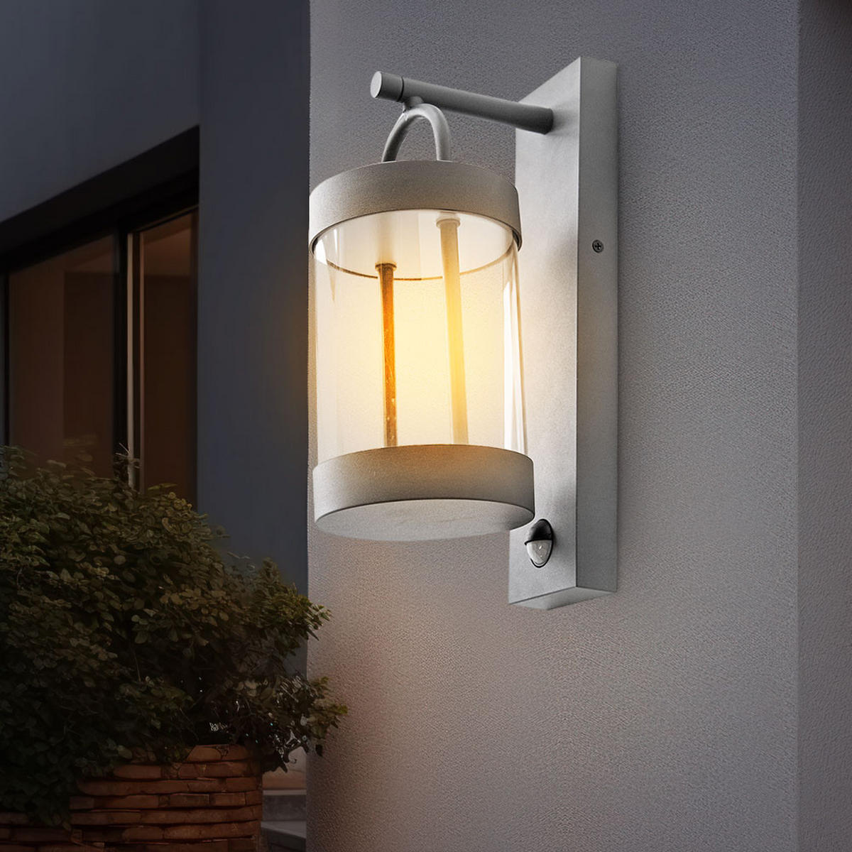 LED AUSSENWANDLAMPE Laterne Anthrazit Aluminium - Anthrazit, Glas (18.5/33/18.5cm) - Nowa