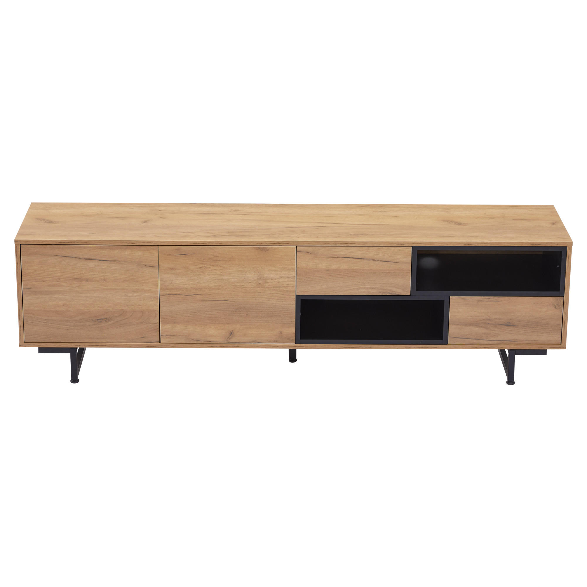 TV-LOWBOARD Leiterfächer Naturholzfarben 173/38/48 cm - Naturfarben, Holz (173/48/38cm) - PANGIVO