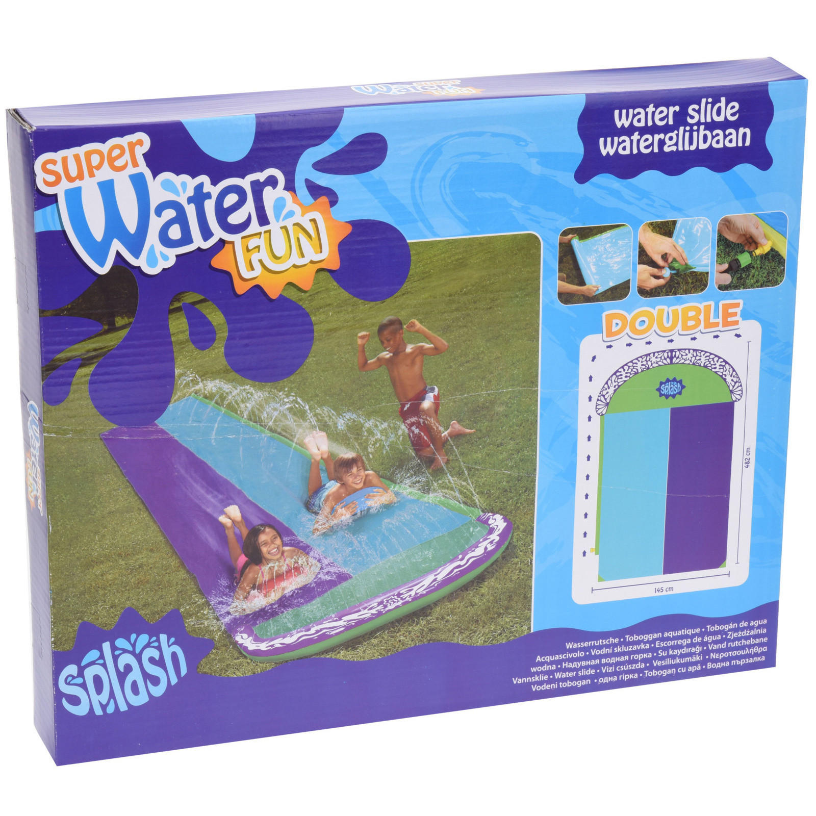 WASSERRUTSCHMATTE aufblasbar 480/145 cm - Multicolor, Kunststoff (145/480cm)