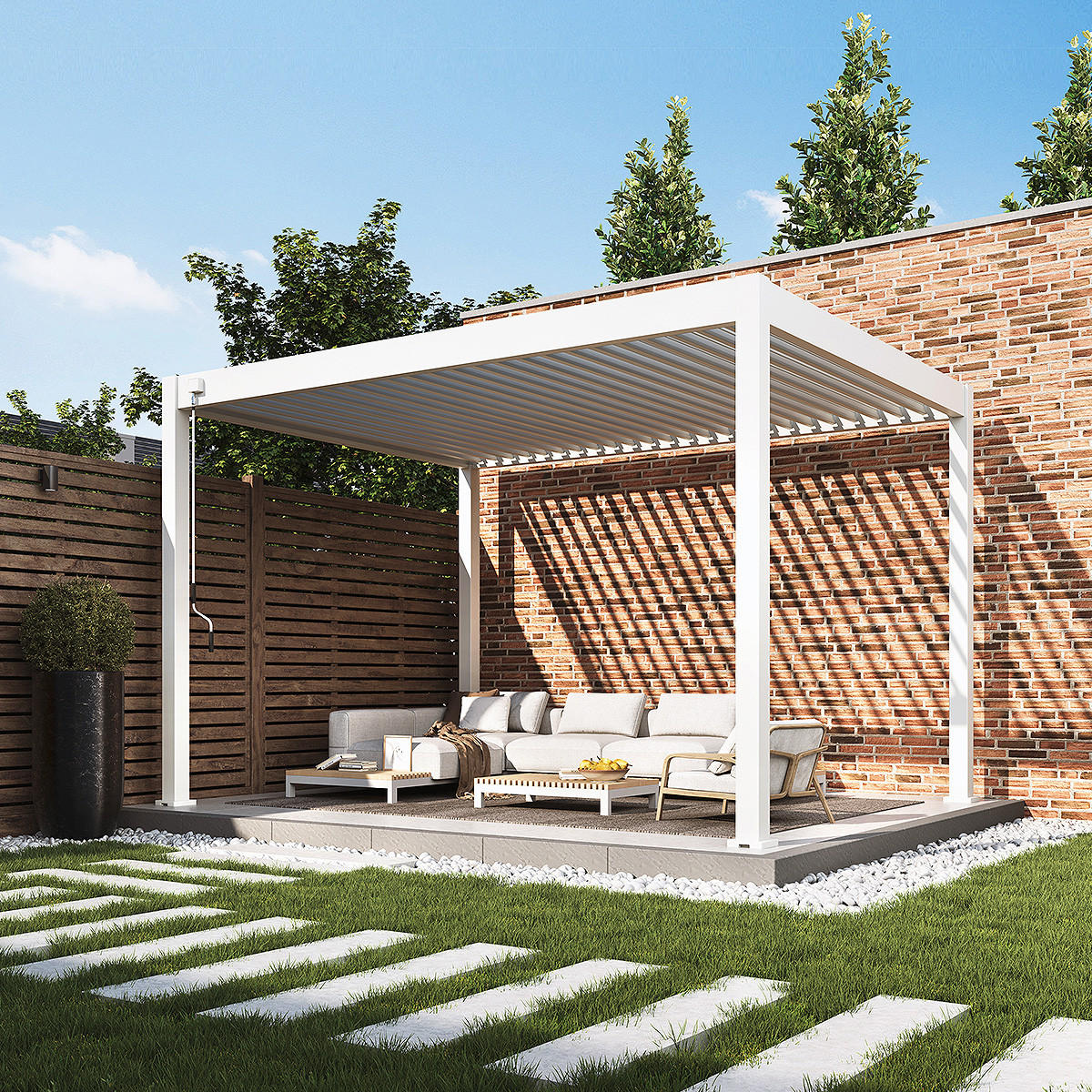 PERGOLA Classic 4 x 6 M Aluminium freistehend weiß - Weiß, Metall (400/255/600cm) - WEIDE