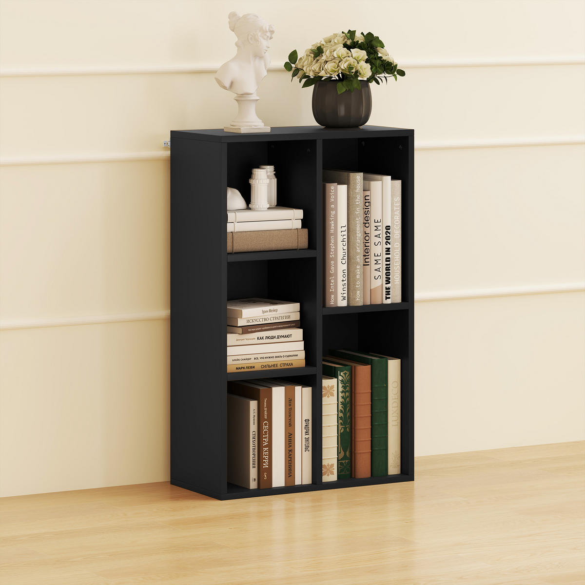 BÜCHERREGAL 50/24/80 cm schwarz - Brombeere, Karton (50/80/24cm)