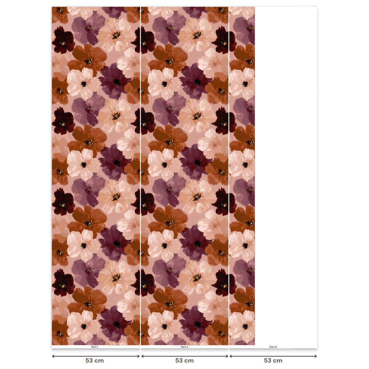 TAPETE - Blumen - Abstrakt - Erdtöne - 120x200 cm - Multicolor, Papier (120/200cm) - OnlyWow
