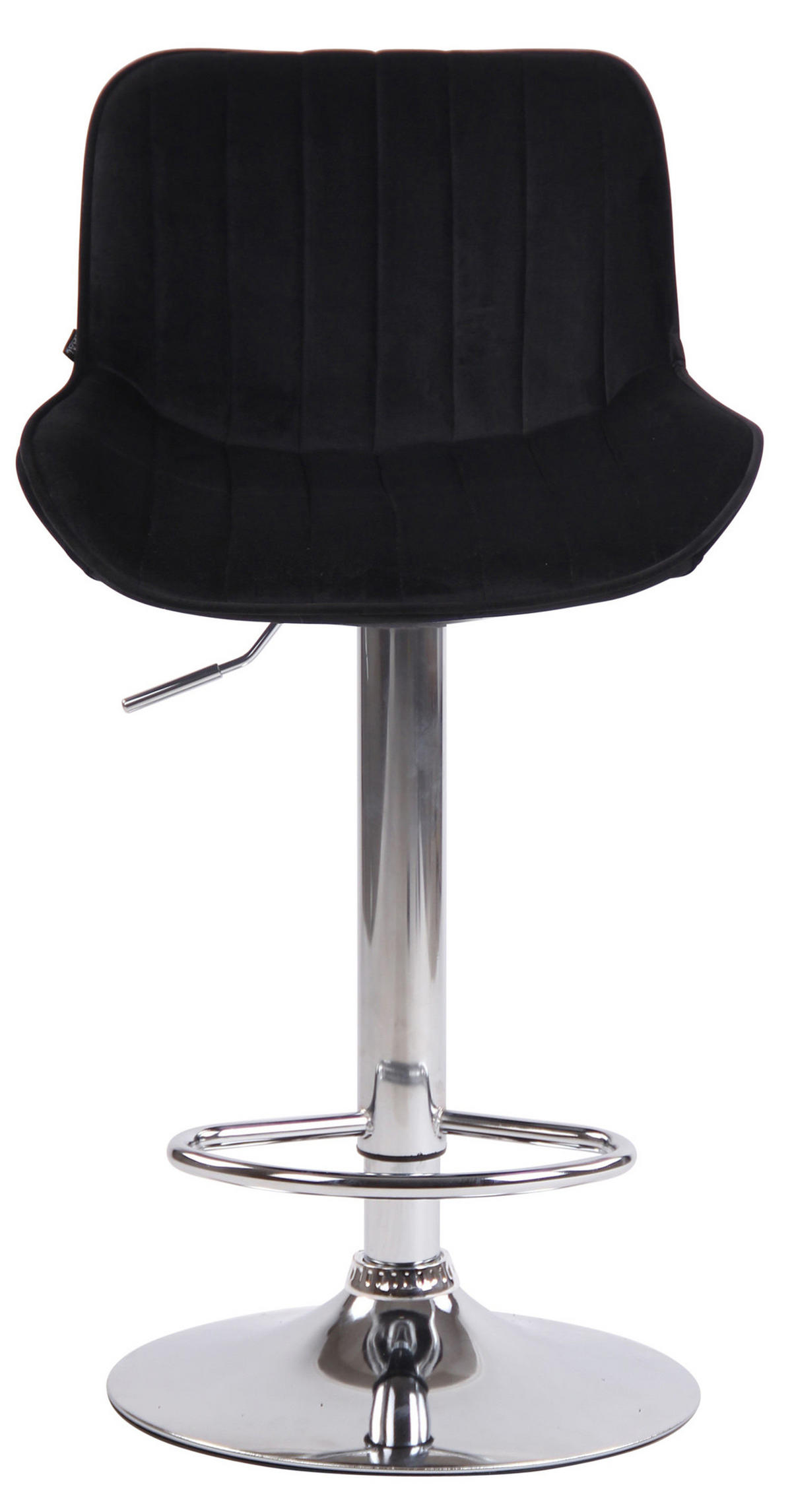 BARHOCKER Lento, Gestell Metall in Chromoptik, Samt Schwarz - Chromfarben/Schwarz, Textil/Metall (50/100/50cm) - TPFLiving