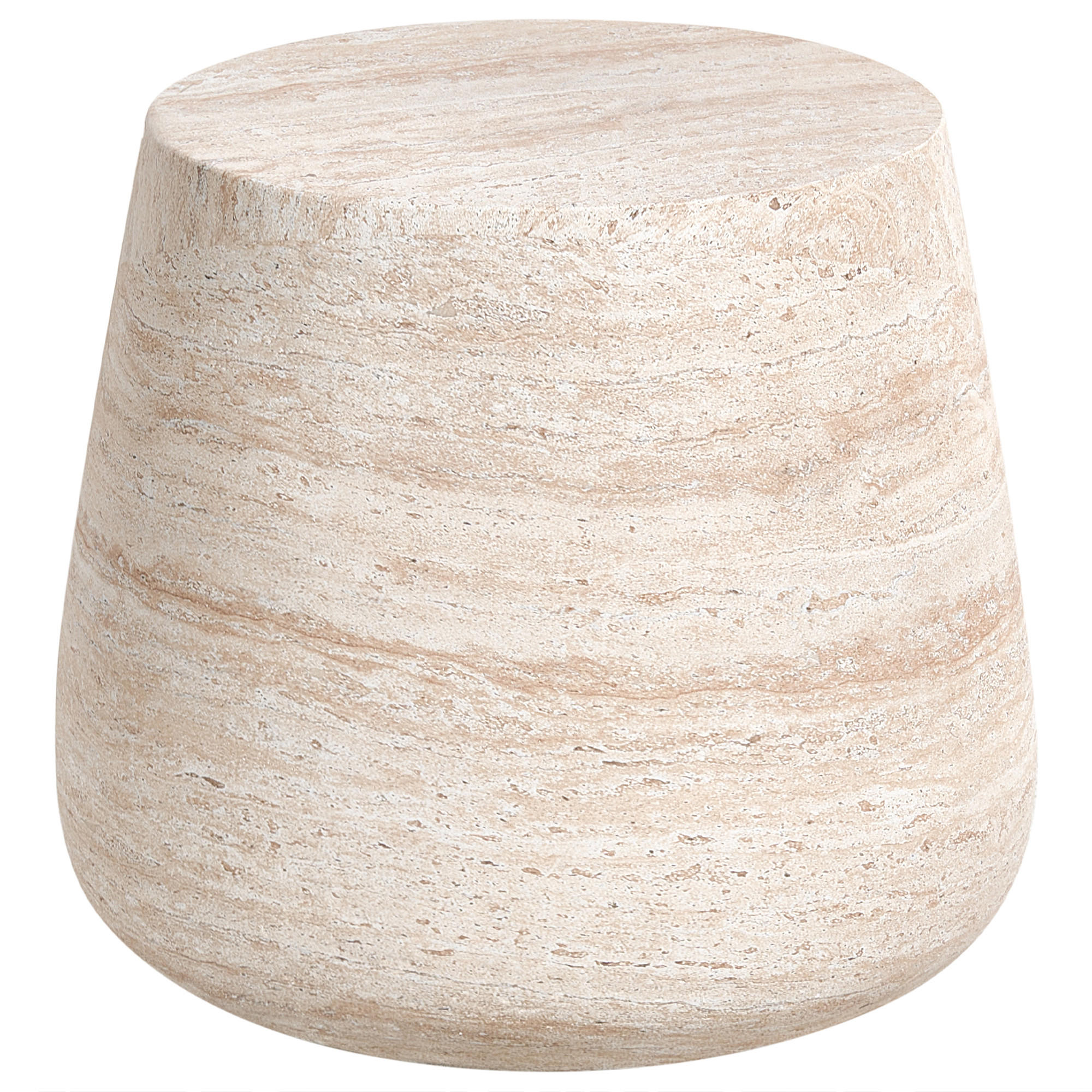 BEISTELLTISCH Travertinoptik Bientino - Beige, Naturmaterialien (46/46/41cm) - Beliani