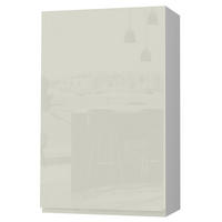 HÄNGESCHRANK Florence W4/60/1 Grau / RAL 1013 perlweiß HG 60 / 32,5 / 96cm - Türanschlag rechts - Weiß Hochglanz/Grau, Holz/Holzwerkstoff (60/96/32.5cm) - Feldmann-Wohnen