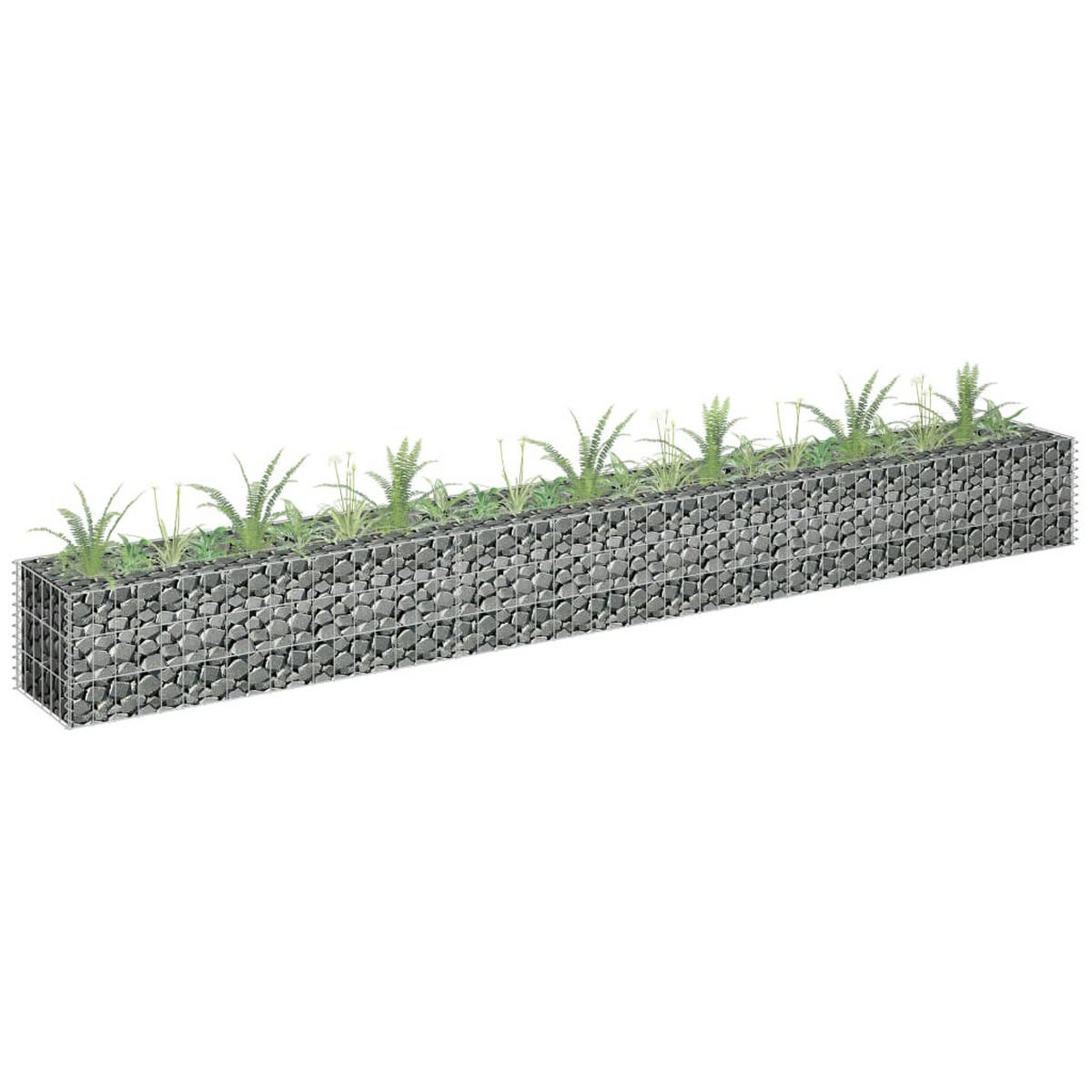 GABIONEN-HOCHBEET Verzinkter Stahl 270 x 30 x 30 - Silberfarben, Metall (270/30/30cm) - furnicato