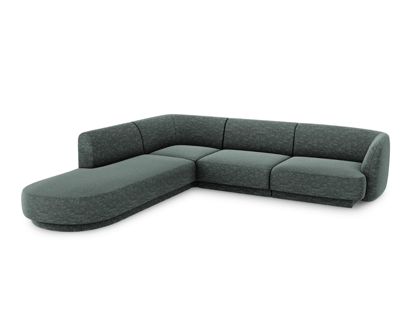 ECKSOFA links Miley aus Chenille-Stoff petrol 6 Sitzplätze - Petrol, Textil (248/255cm) - Micadoni