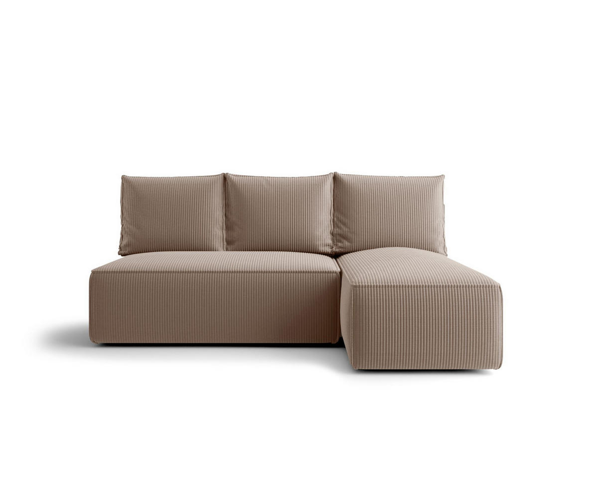 ECKSOFA mit Schlaffunktion SAVIO MINI Poso 02 Rechts - Cappuccino, Textil (200/140cm) - Bedante