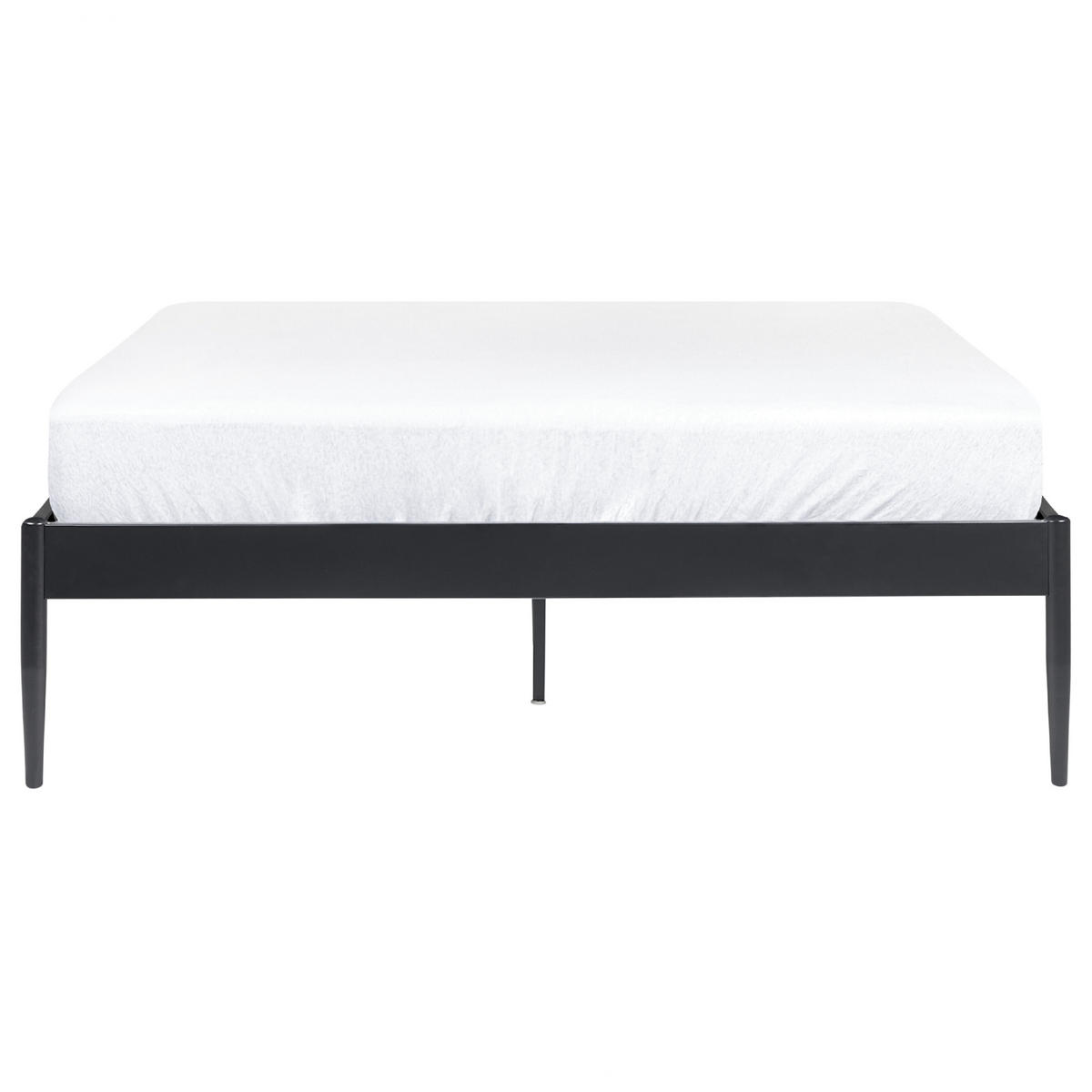 BETT mit Lattenrost 140/200 cm Schwarz Vaurs - Schwarz, Metall (140/200cm) - Beliani