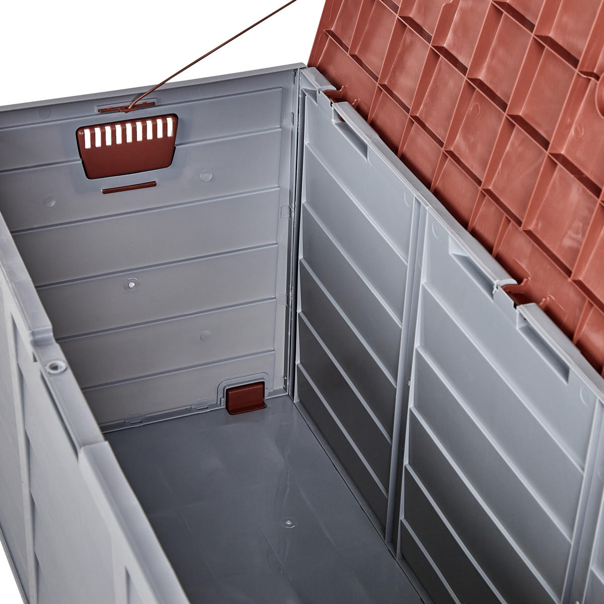 AUFBEWAHRUNGSBOX Grau Locarno - Braun/Grau, Kunststoff (112/53/50cm) - Beliani