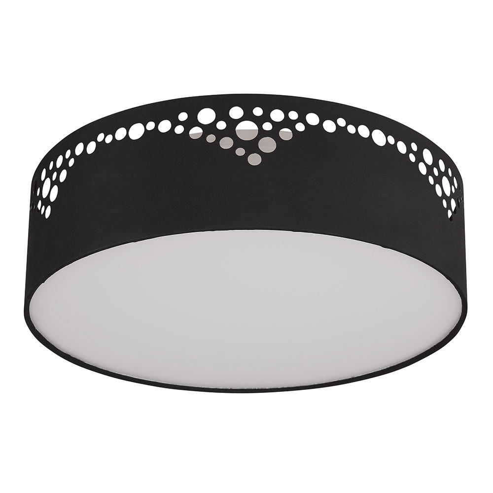 DECKENLEUCHTE Metall Schwarz Opal - Schwarz, Metall (35/35/10cm) - Globo Lighting