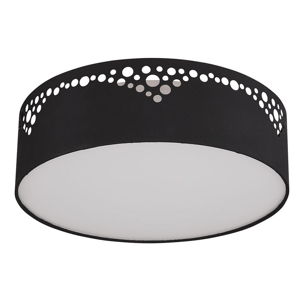 DECKENLEUCHTE Metall Schwarz Opal - Schwarz, Metall (35/35/10cm) - Globo Lighting