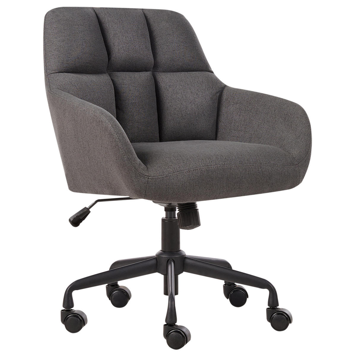 SCHREIBTISCHSTUHL Grau Palmdale - Grau, Textil (58/83/61cm) - Beliani
