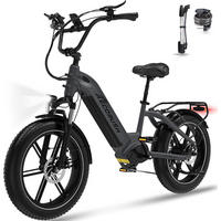E-BIKE Mountain R6 20*4,0 Zoll, 7 Gang, Aluminiumrahmen, bis zu 120km - Grau, Metall (31cm) - ECORUSH