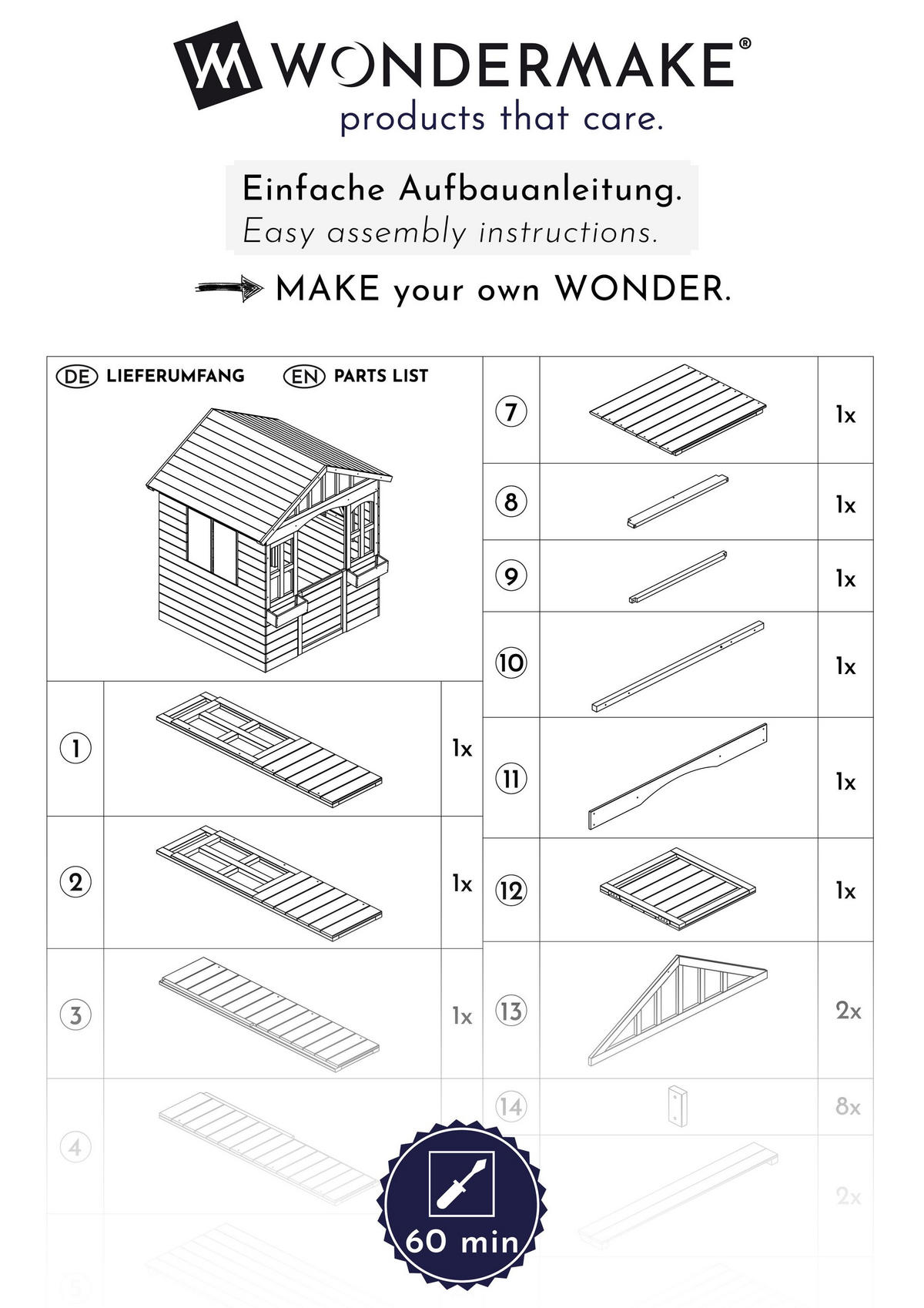 KINDERSPIELHAUS ludomus1 - Multicolor, Holz (115/80/101cm) - WONDERMAKE