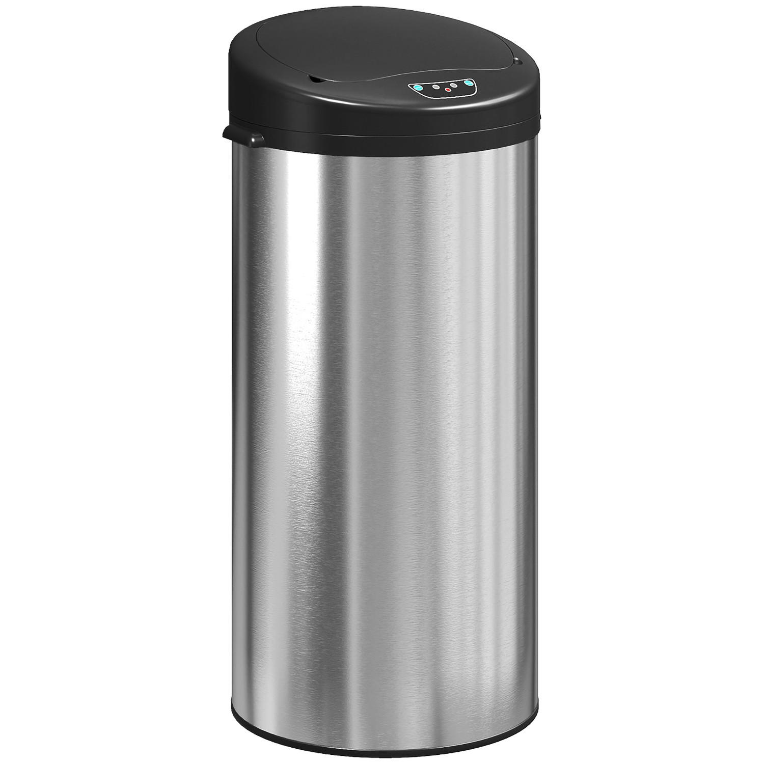 MÜLLEIMER AUTOMATISCHER SENSOR 32/30/68 cm Edelstahl Silber Softclose Küche - Silberfarben, Metall (30/68/32cm) - Rolipo