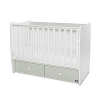 BABYBETT MATRIX NEW 120 x 60 cm grün 120 x 60 cm, Schaukelfunktion, 2 Schubladen, 2 Ebenen, Schlupfsprossen - Grün, Holzwerkstoff (60/120cm) - Lorelli