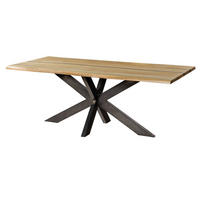 BAUMTISCH Mango 240x100x74 natur lackiert / Epoxid schwarz, Kreuzgestell anthrazit glänzend EPOXY - Naturfarben, Holz (240/100/74cm) - Massivmoebel24
