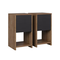 NACHTTISCH Evo Goldkraft Eiche/Anthrazit 2er Set - Honigeiche, Holzwerkstoff (30/55/30cm) - Vicco