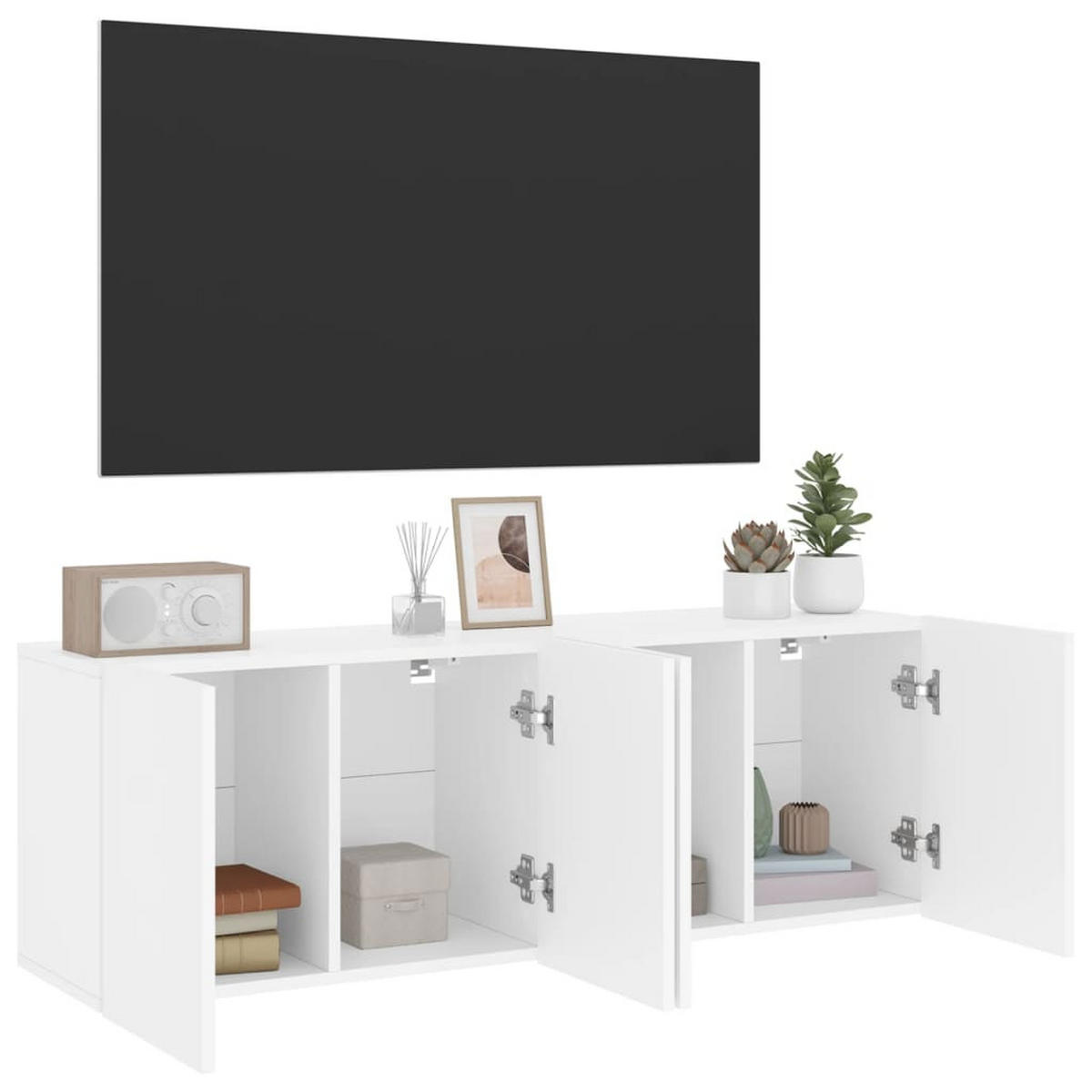 TV-WANDSCHRÄNKE 2er Set Weiss 60/30/41 Cm - Weiß, Holzwerkstoff (41/60/30cm) - vidaXL
