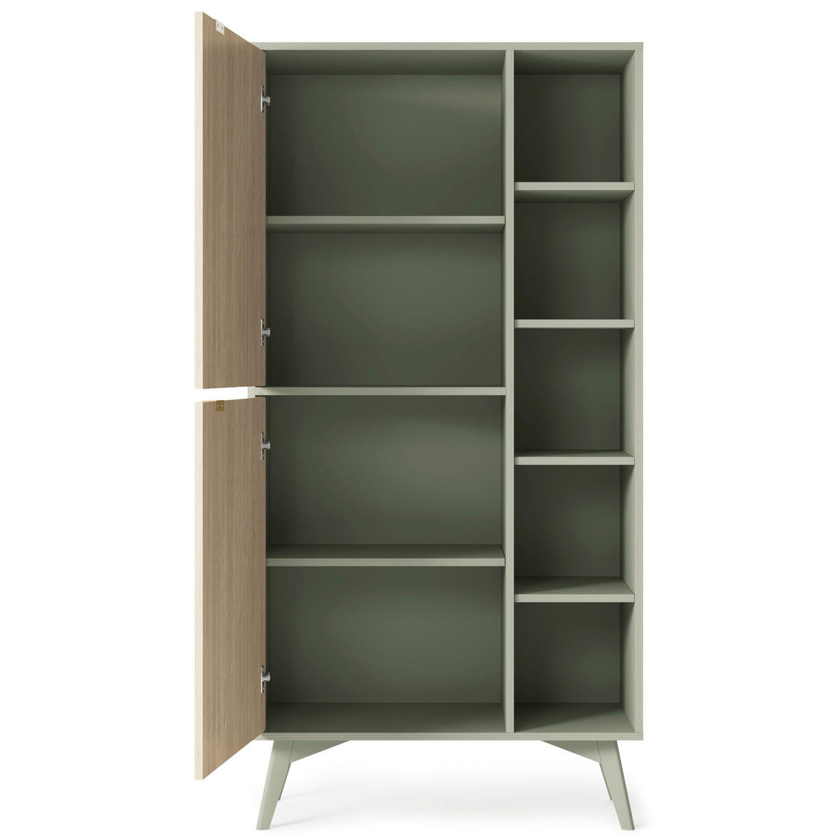 BÜCHERREGAL TOFINO REG1-2D Holzbeine Eukalyptus - Kastanienfarben/Eukalyptusholzfarben, Holz/Holzwerkstoff (80/160/38cm) - Komodee