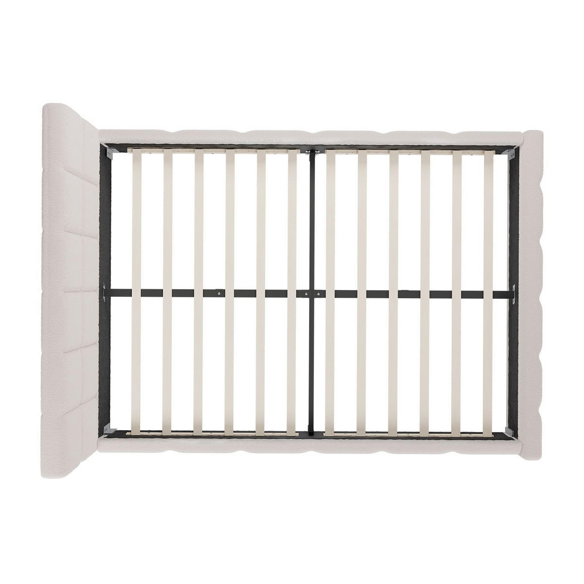 POLSTERBETT Florenz creme 140x200 cm - Creme, Holz (140/200cm) - Juskys