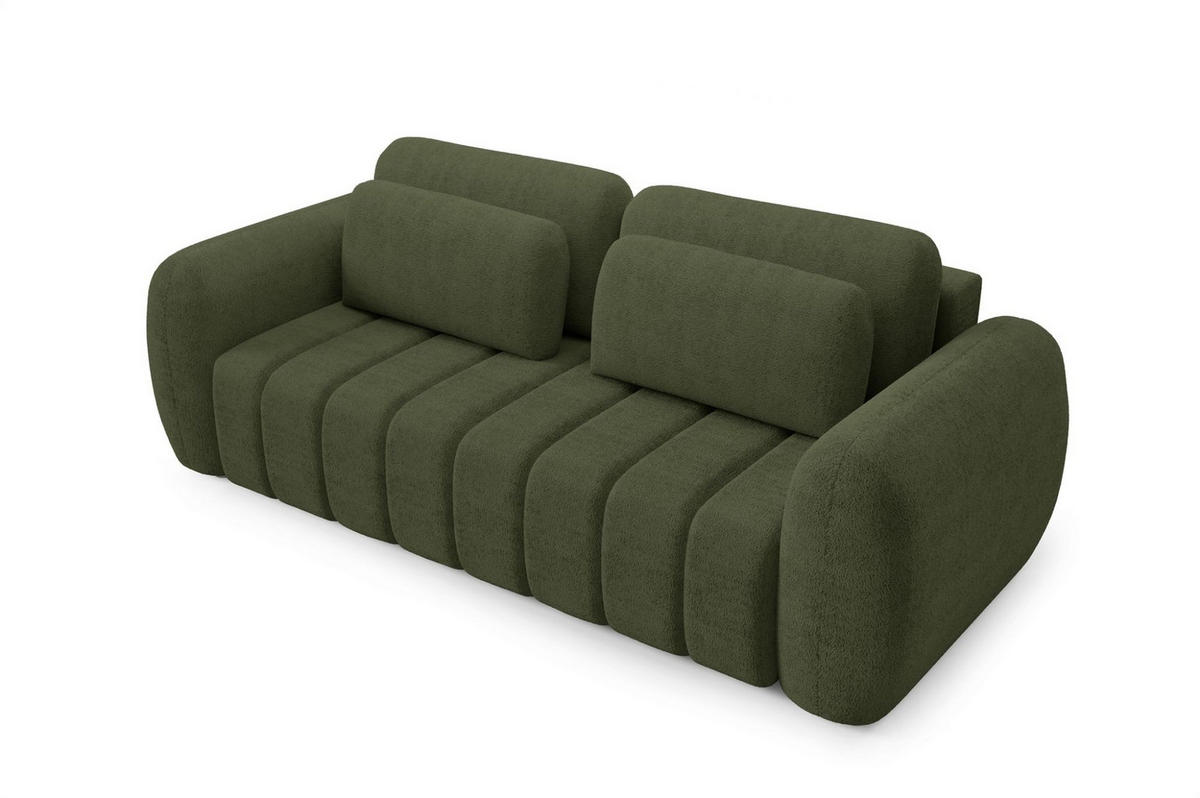 SCHLAFSOFA Caria - Grün, Holzwerkstoff/Textil (266/95/110cm) - Fun Möbel