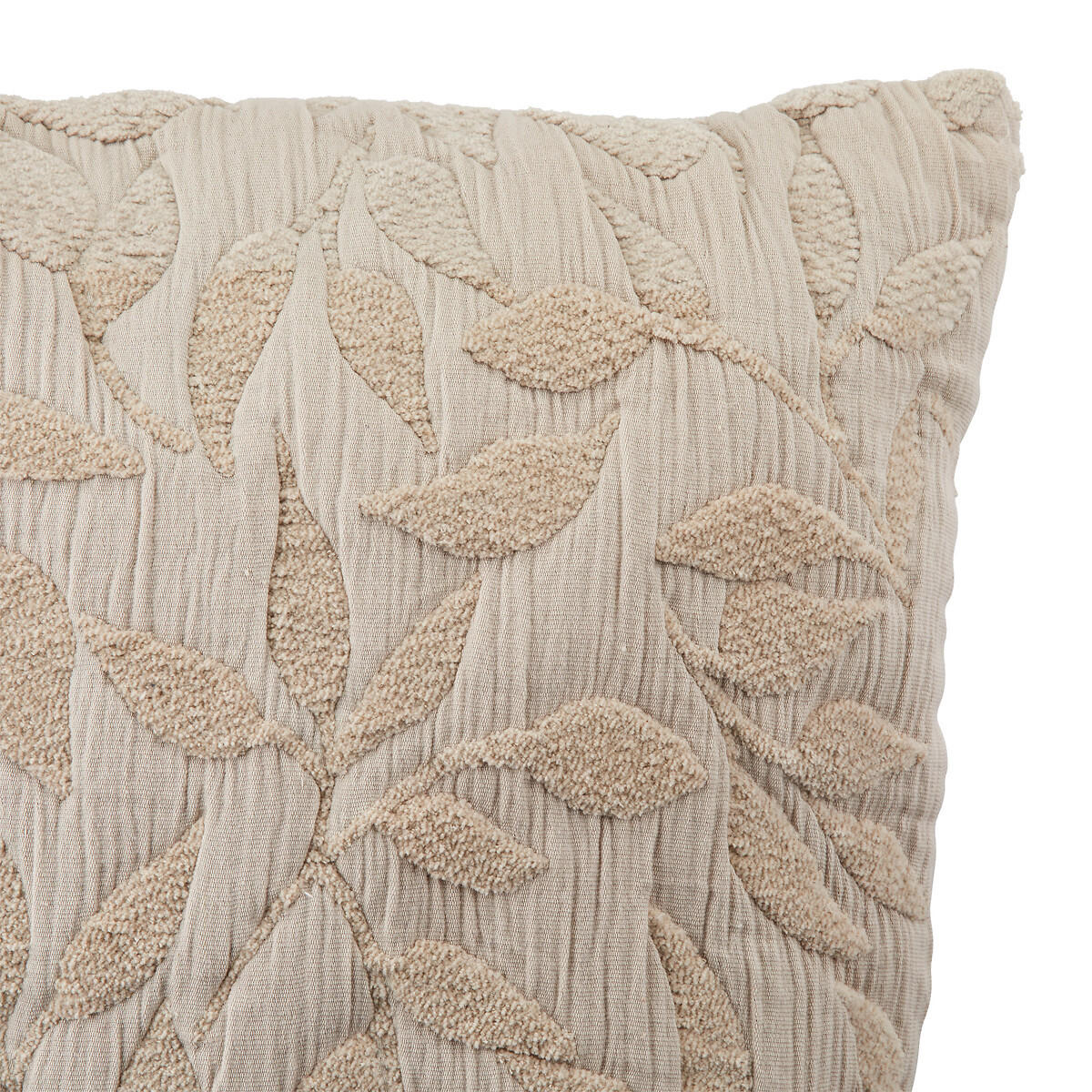 DEKOKISSEN mit Blattmotiv Letho 50/50/10 cm - Beige, Textil (50/50cm) - Atmosphera Createur d´interieur
