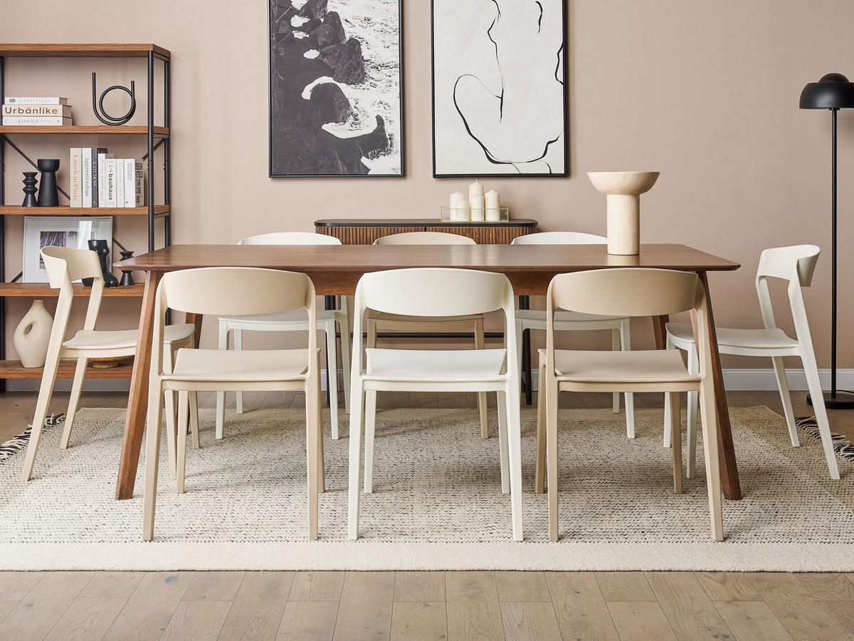 ESSZIMMERSTUHL 2er-Set Kunststoff Weiß Somers - Weiß, Kunststoff (48/77/51cm) - Beliani