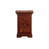 NACHTTISCH Akazie 40x38x59 nougat lackiert OXFORD #502 - Dunkelbraun, Holz (40/59/38cm) - Massivmoebel24