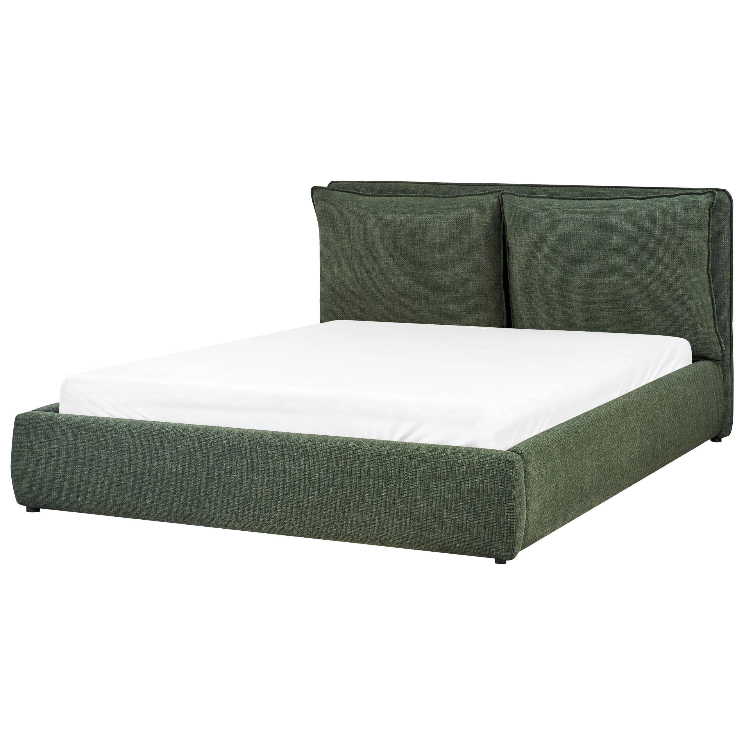 BETT mit Stauraum 160x200 cm Grün Bajonna - Grün, Textil (160/200cm) - Beliani