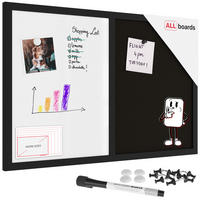KOMBITAFEL 2 in 1 Whiteboard und Kork 60x40 mit schwarz lackietem Holzrahmen - Schwarz/Weiß, Holz (60/40/0.7cm) - ALLboards