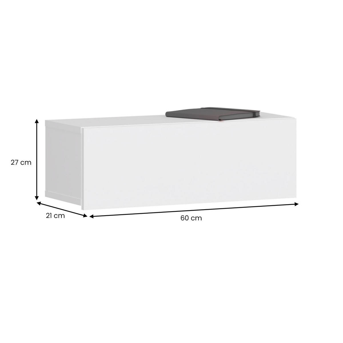 HÄNGENDER NACHTTISCH NANI weiß - Weiß, Holzwerkstoff (60/21/27cm) - IDIMEX