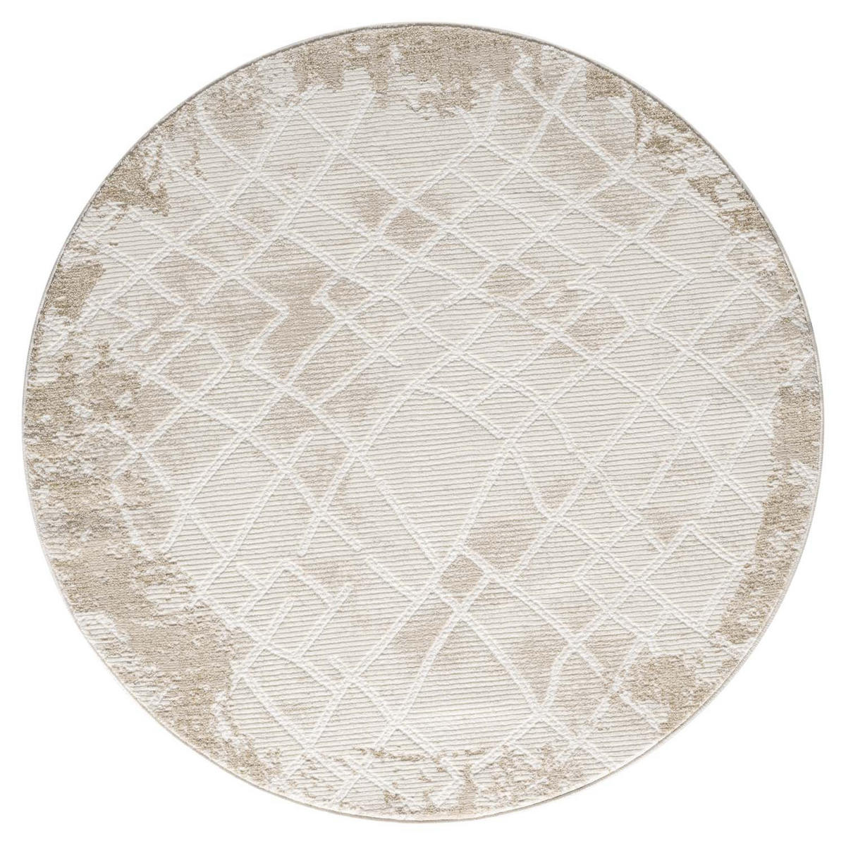 KURZFLOR-TEPPICH Antik 215 Creme 200 cm Rund - Creme, Textil (200/200cm) - carpet city
