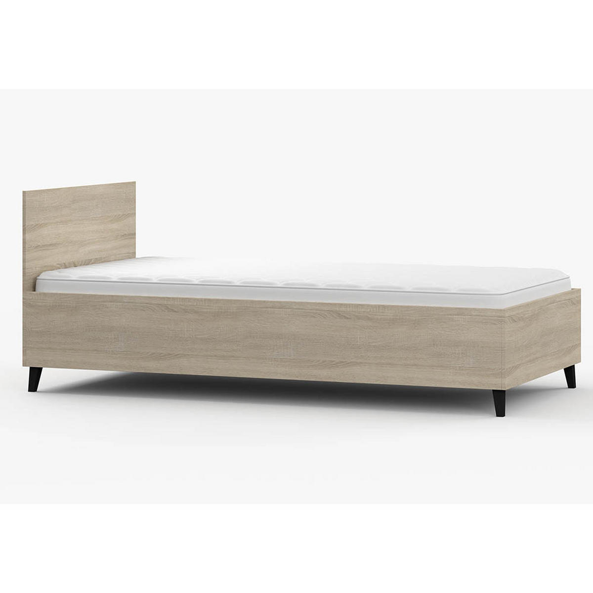 BETT 90/200 cm Fox 36 Sonoma Eiche/Sonoma Eiche - Schwarz/Sonoma Eiche, Holz/Holzwerkstoff (93.5/85/205cm) - imoebel24
