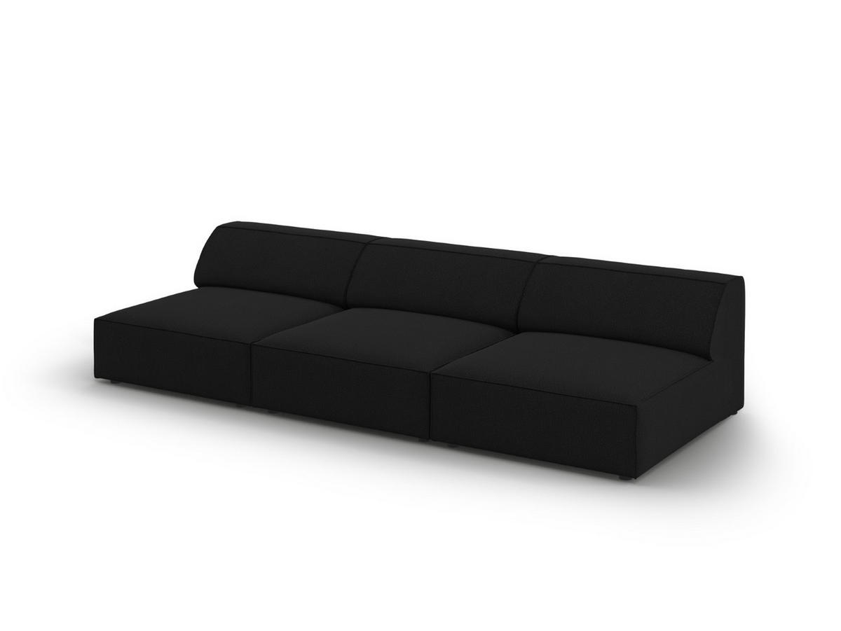 SOFA Jodie aus strukturiertem Stoff schwarz 3 Sitzplätze - Schwarz, Textil (102/70/240cm) - Micadoni