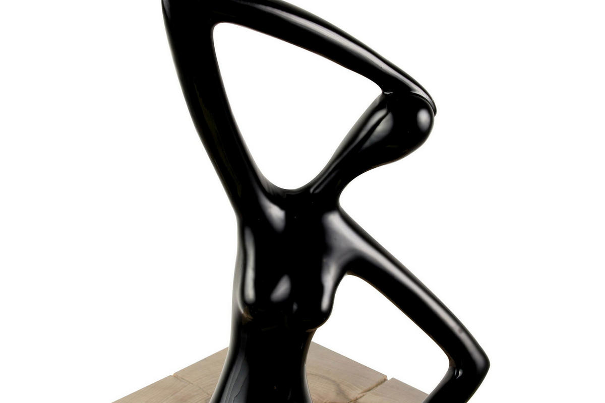 SKULPTUR Schwarz 25/28 cm - Schwarz, Stein (0.92/28/13cm) - KUNSTLOFT