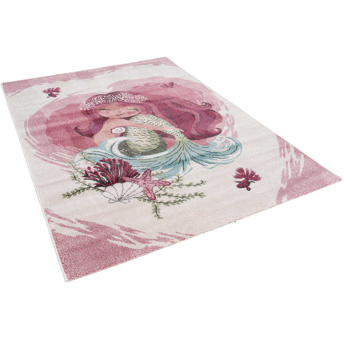 KINDER TEPPICH MAUI KIDS MEERJUNGFRAU - Rosa, Textil (120/170cm) - Pergamon