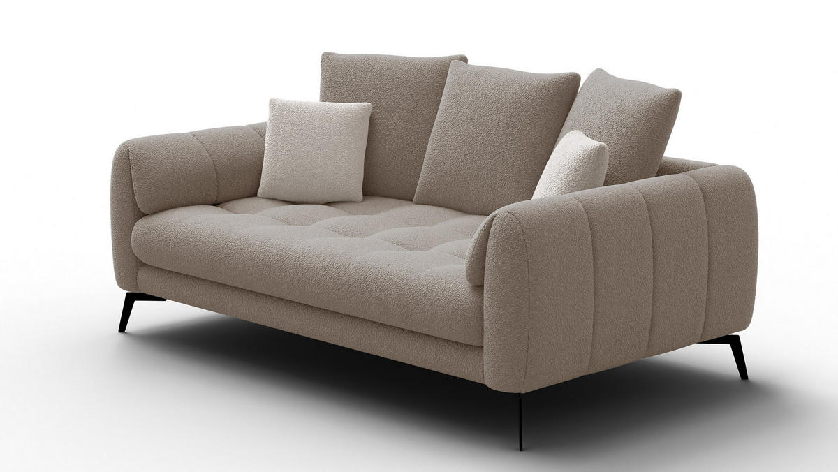 SOFA CALME 2,5-Sitzer, creme - Creme, Holz/Textil (199/92/108cm) - Courtois Laville
