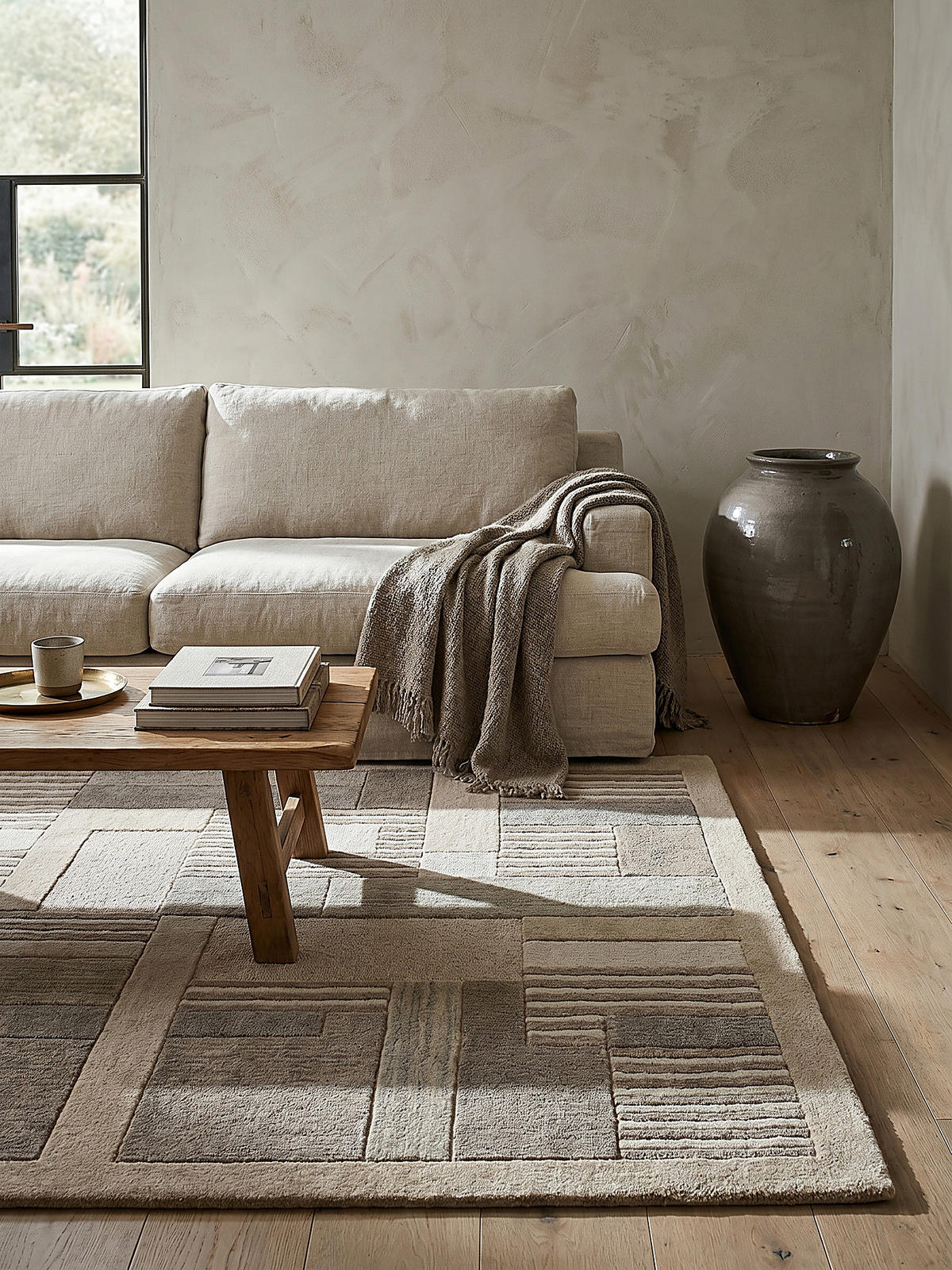 WOLLTEPPICH EDALE, geometrisch, Natur, 200 x 300 cm - Beige, Textil (200/300cm) - KADIMA DESIGN