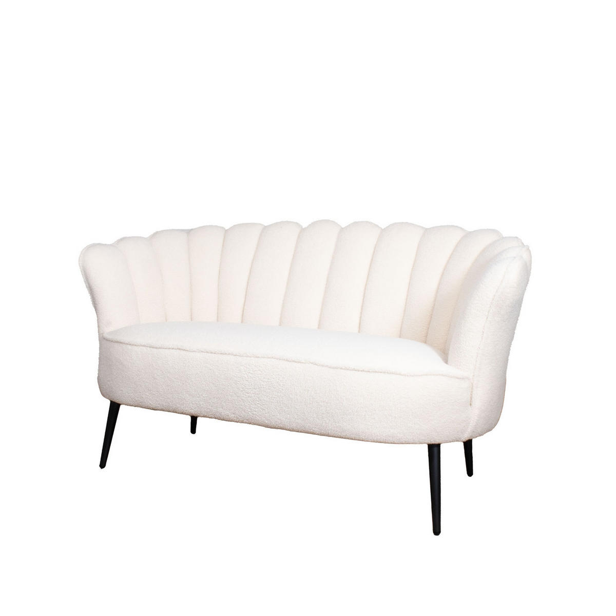 SOFA aus Teddy-Stoff 2-Sitzer, weiß - Weiß, Textil (145/80/78cm) - Giga Meubel